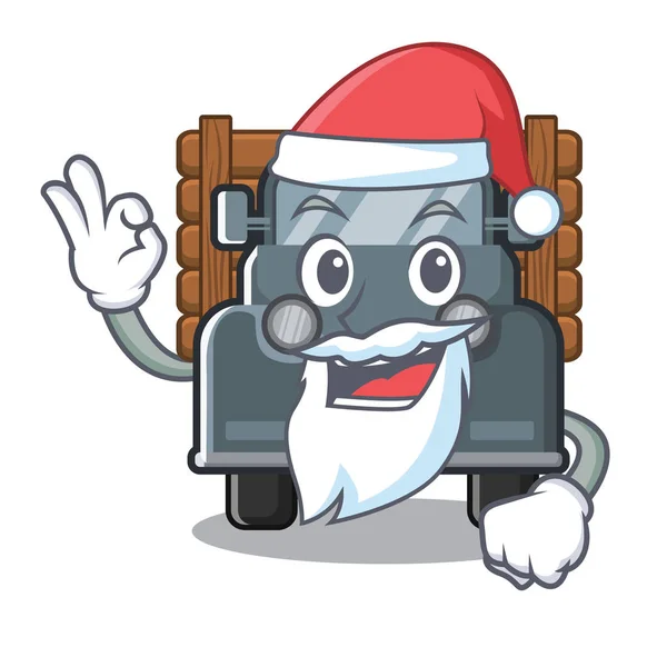 Weihnachtsmann Miniatur alten LKW in Charakter Stuhl — Stockvektor