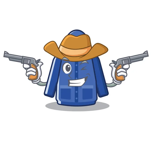 Impermeable vaquero se cuelga en armario de dibujos animados — Vector de stock