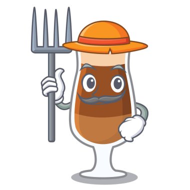 Çiftçi americano kafe karakter gözlük hizmet