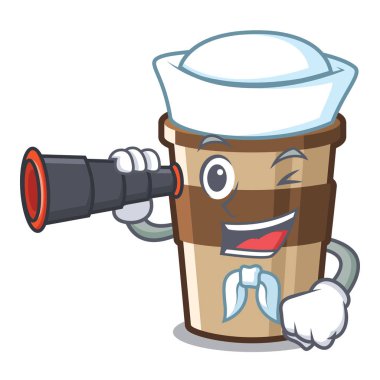 Wink americano kafe maskot ile izole