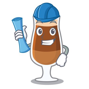 Mimar americano kafe maskot ile izole