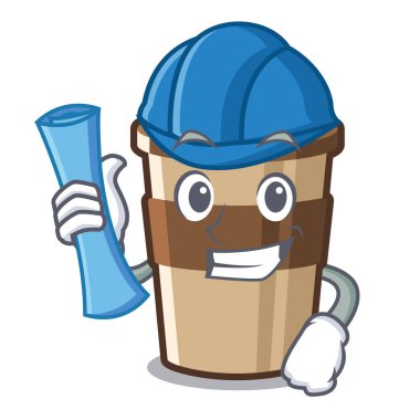 Mimar espresso karikatür ile izole