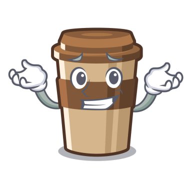 Karikatür ile izole grinning espresso