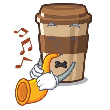 Karakter şişesine dökülen trompet espressosu yla