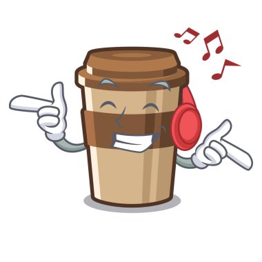 Dinleme müzik espresso karakter şişesi dökülür