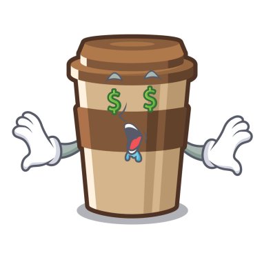 Para göz espresso maskot masanın üzerine yerleştirilir