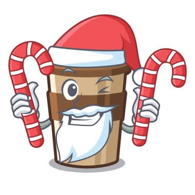 Noel Baba şeker espresso ile maskot masanın üzerine yerleştirilir