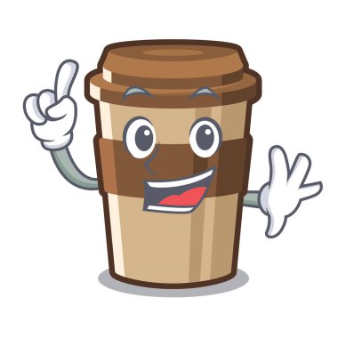 Parmak espresso maskot masasının üzerine yerleştirilir