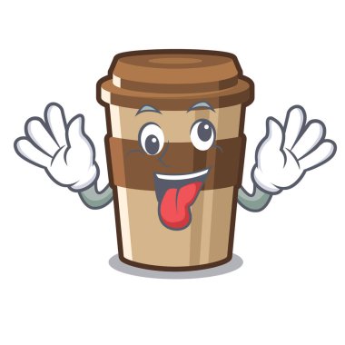 Çılgın espresso maskot masasının üzerine yerleştirilir