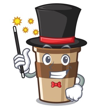 Sihirbaz espresso maskot masasının üzerine yerleştirilir