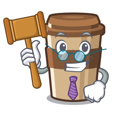 Yargıç espresso maskot masasının üstüne yerleştirilir