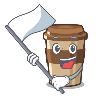 Bayrak lı espresso maskot masasının üzerine yerleştirilir