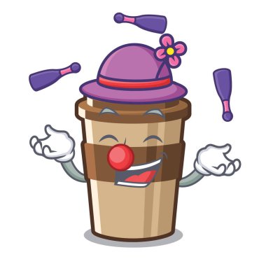 Hokkabazlık espresso maskot masanın üzerine yerleştirilir