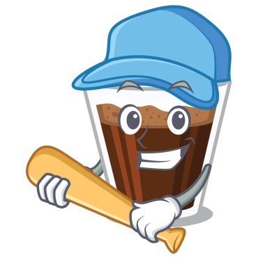 Çizgi film ile izole beyzbol İrlandalı coffe oynamak