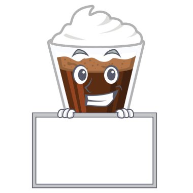 Karikatür ile izole kurulu İrlandalı coffe ile Grinning