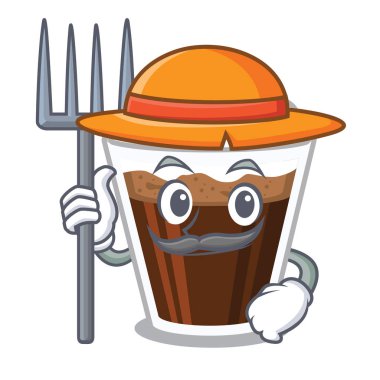 Çiftçi İrlandalı coffe karikatür ile izole