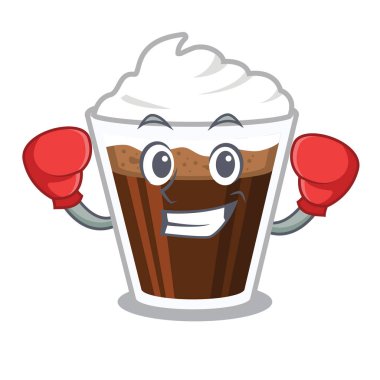 Boks İrlandalı coffe karikatür ile izole