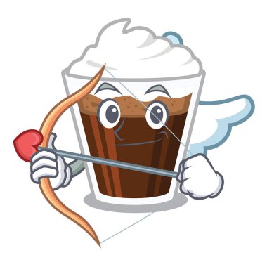 Cupid İrlandalı coffe karikatür ile izole