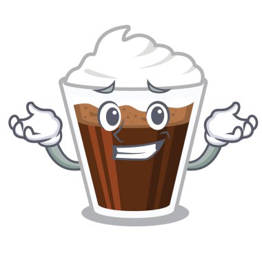 Sırıtan İrlanda kahvesi cam karikatür döktü