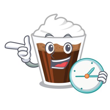 Saat İrlandalı kahve cam karikatür dökülür ile