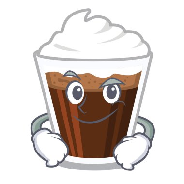 Sırıtan İrlanda kahvesi cam karikatür döktü