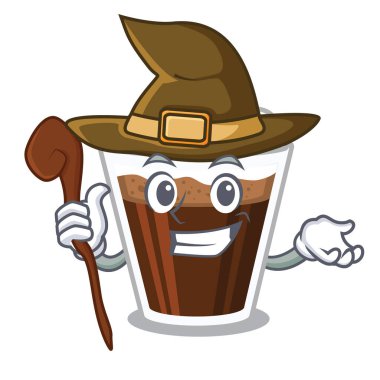 Maskot masanın üzerinde Cadı İrlandalı coffe