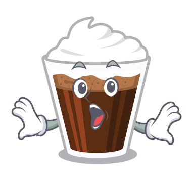 Maskot masanın üzerinde Sürpriz İrlandalı coffe