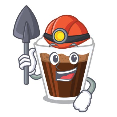 Maskot masanın üzerinde Madenci İrlandalı coffe