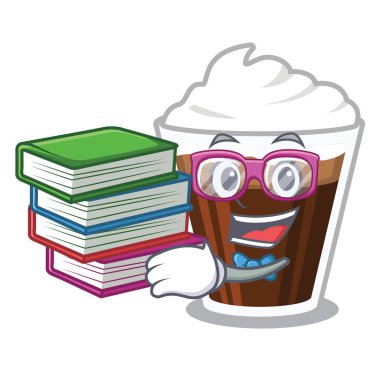 Karakter şeklinde kitap İrlandalı coffe ile Öğrenci