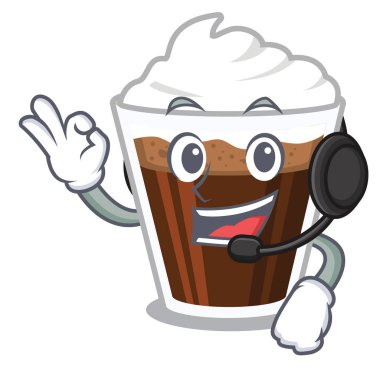 Karakter şeklinde kulaklık İrlandalı coffe ile