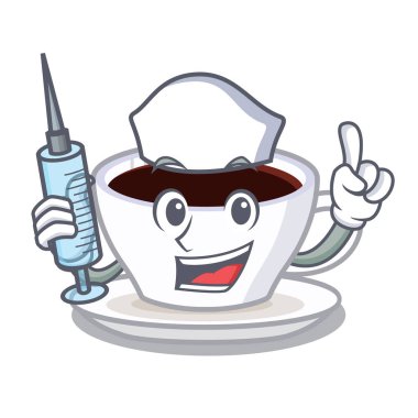 Hemşire latte macchiato karikatür cam döktü