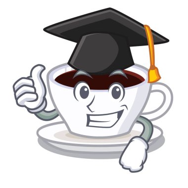 Mezuniyet latte macchiato karikatür cam dökülür