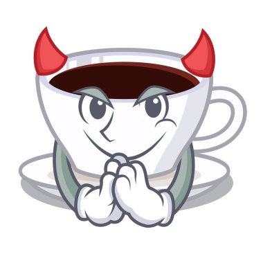 Cartoos şeklinde Devil latte macchiato