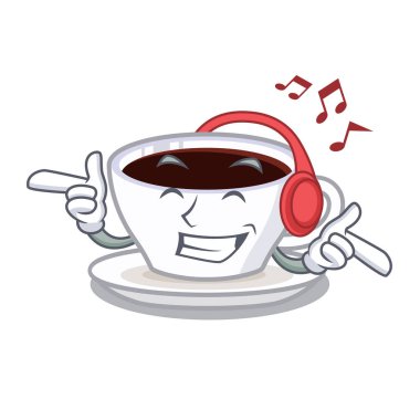 Cartoos şeklinde müzik latte macchiato dinleme