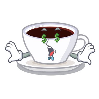 Para göz karakteri latte macchiato buzdolabında