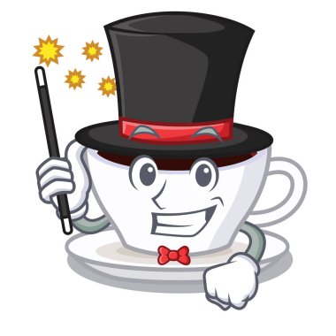 Sihirbaz karakter latte macchiato buzdolabında