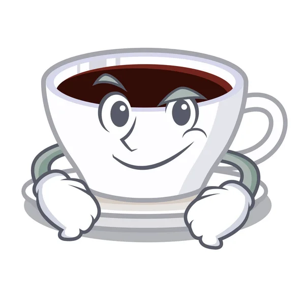 Smirking latte macchiato karikatür cam dökülür — Stok Vektör