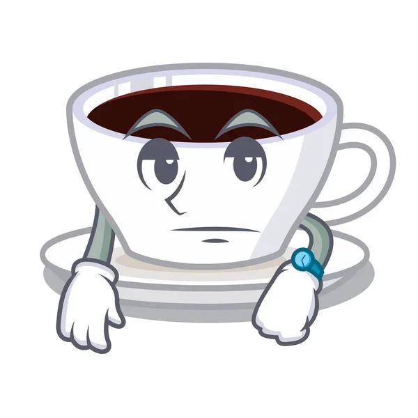 Personaje de espera latte macchiato en la nevera — Vector de stock