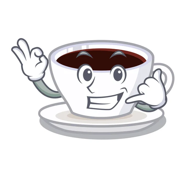 Hívj karakter latte macchiato a hűtőszekrény — Stock Vector
