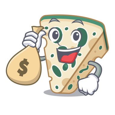 Karikatür şeklinde para çantası mavi peynir ile