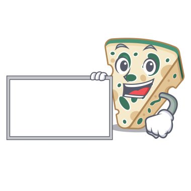 Karikatür şeklinde tahta mavi peynir ile