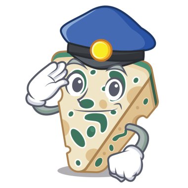 Karikatür şeklinde Polis mavi peynir