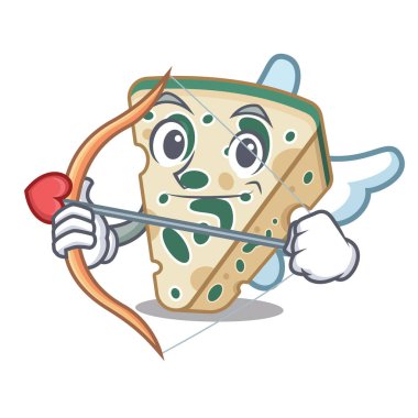 Karikatür şeklinde Cupid mavi peynir