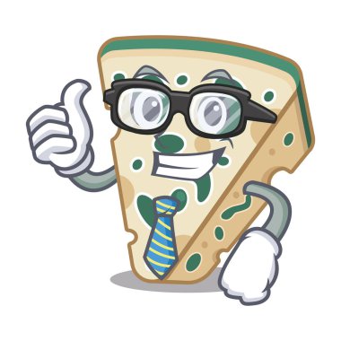 İşadamı mavi peynir karikatür plaka servis