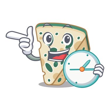 Çizgi film tabağında servis edilen saat mavisi peynirile