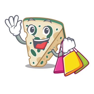 Karikatür tabağında alışveriş mavi peyniri