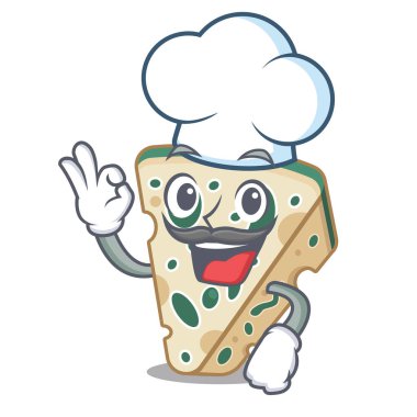 Şef mavi peynir karikatür plaka servis