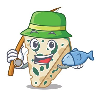 Karakter buzdolabında balıkçılık mavi peynir