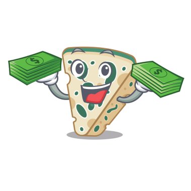 Karakter buzdolabında para çantası mavi peynir ile