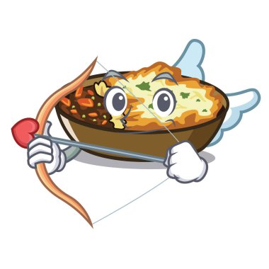 Cupid gratin karakter plakaları içine servis edilir